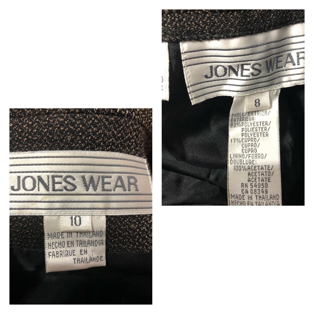 Vtg Y2 Jones Wear Pants Suit Jacket Sz 10 - Pants Sz 8 Herringbone Career - Picture 12 of 12